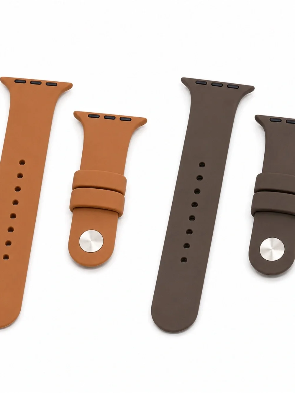 Silicone Watch Bands 2-Pack – Caramel & Mocha Brown